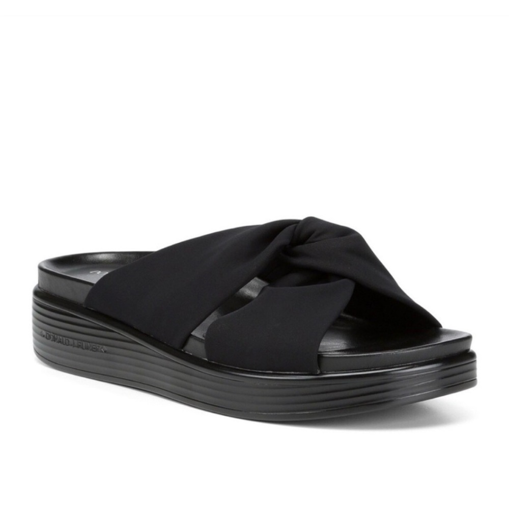 Donald J. Pliner Folley Black Knotted Slide Sandals